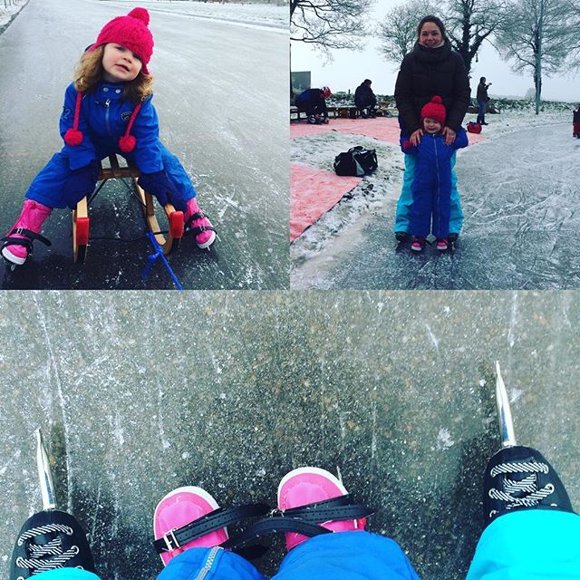 Samen schaatsen op natuurijs; zó mooi #noordlaren #natuurijs