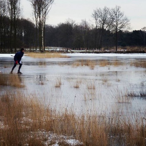 'Niks mooier dan schaatsen op natuurijs,' aldus Hans Blokhuis die dinsdag in natuurgebied #Punthuizen schaatste. 'Het ijs zingt en kraakt en je ziet het water eronder bewegen. Voor mij geen overdekte ijsbaan.' En wie de omgeving van het Beuninger Achterveld bekijkt, snapt waarom. 
#Weekkrant #Noordoosttwente #Twente #Dinkelland #Denekamp #Beuningen #Beuningerachterveld #schaatsen #natuurijs